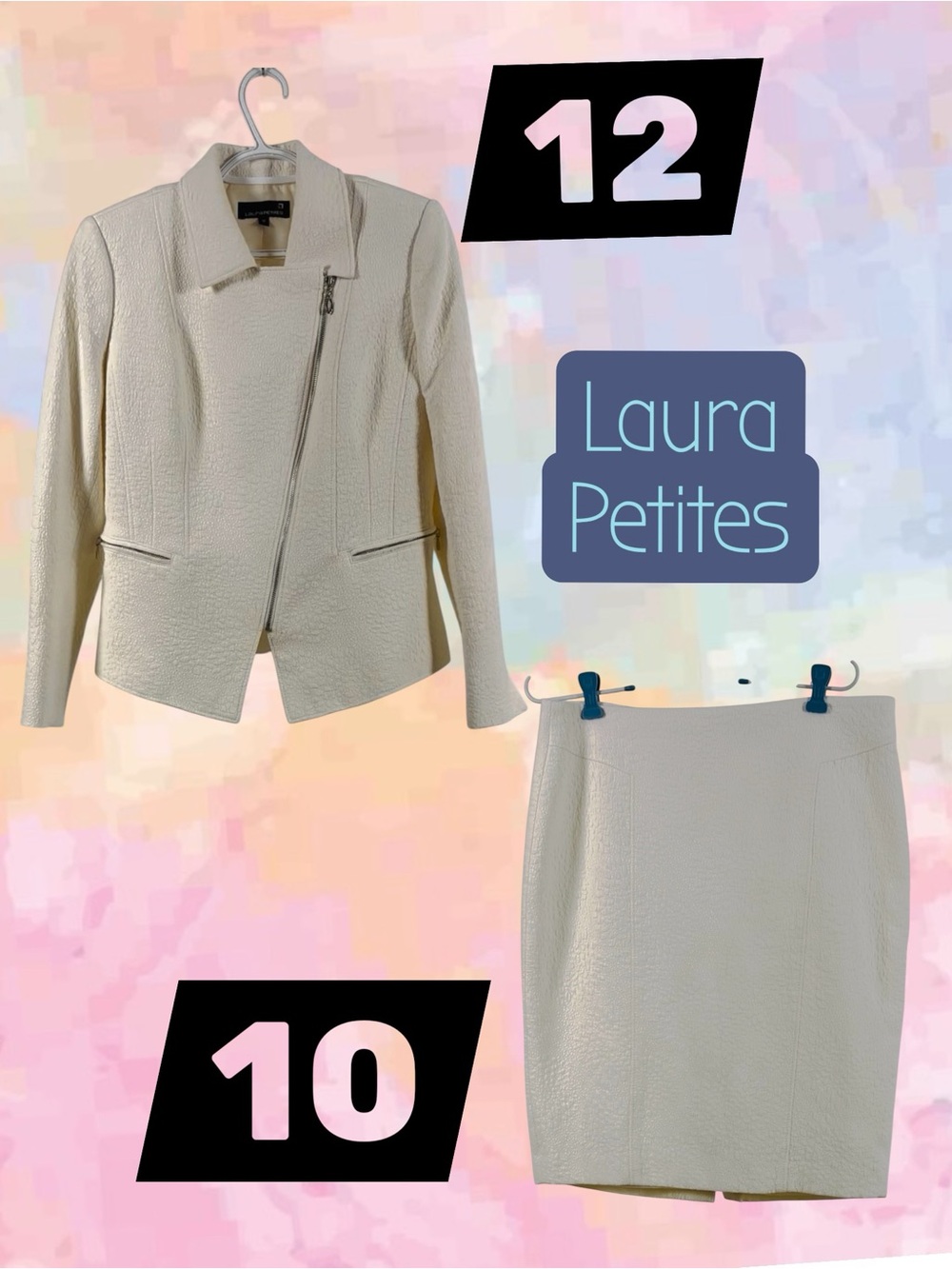 Vintage Lined LAURA PETITES 2 Piece Jacket Size 12 & Skirt Size 10 Set VIDEO